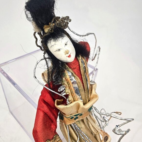 Vintage Japanese Geisha Doll With Rickshaw Figurine Set JE307 - Picture 5 of 10